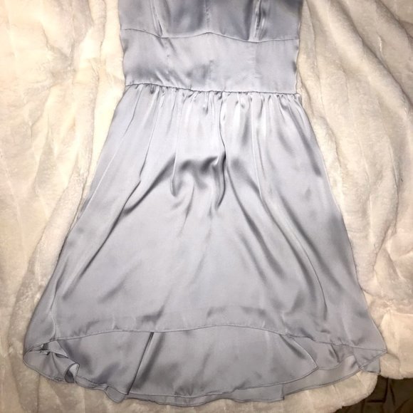 Talula - High-Low, Blue, Satin Dress - Picture 2 of 4